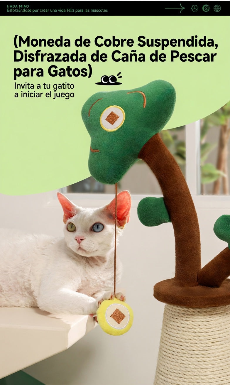 Rascador árbol de sisal con juguete colgante
