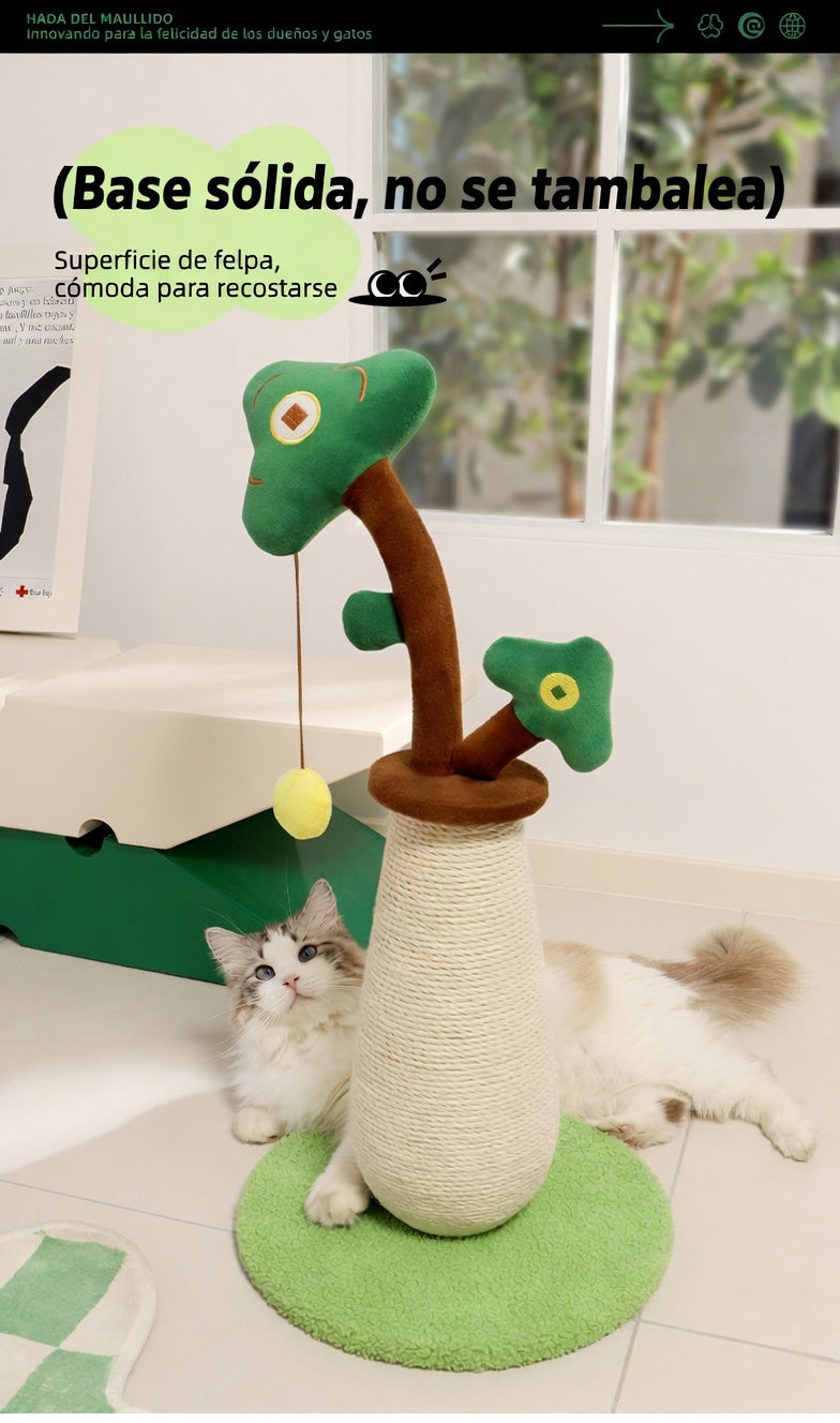 Rascador árbol de sisal con juguete colgante