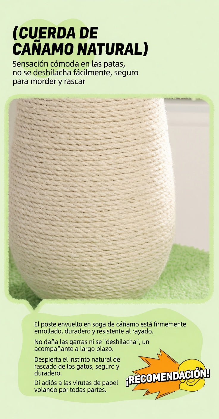 Rascador árbol de sisal con juguete colgante